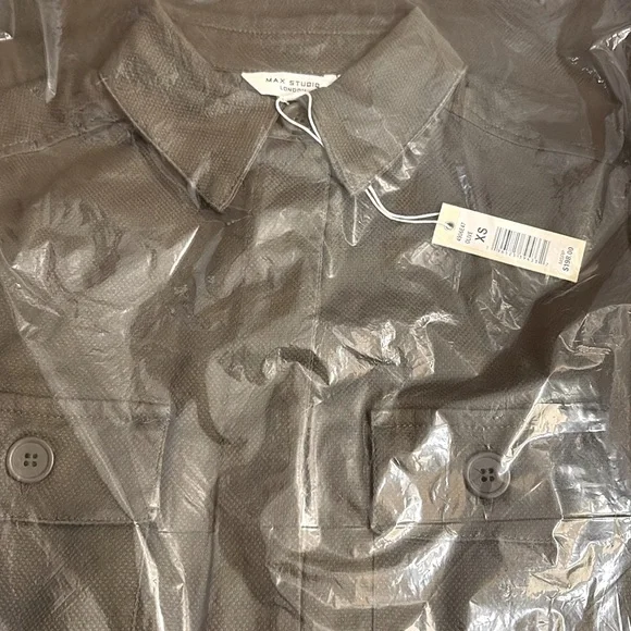 NWT [MAX STUDIO] Tab Sleeve Utility Jumpsuit in Olive, Women’s Size X-Small - Picture 6 of 8